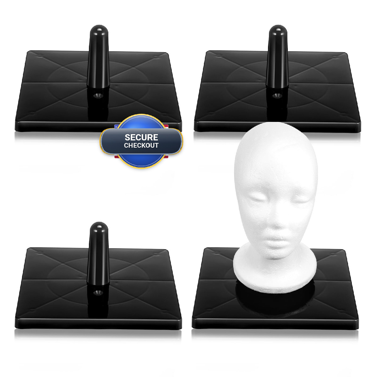 Aceorbit 10 Pcs Foam Mannequin Wig Head Stands Non Topple Cosmetology Manikin