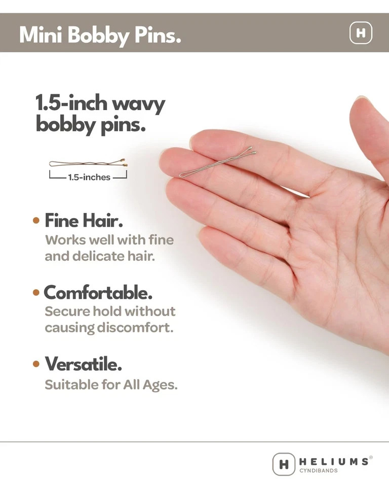 Mini Bobby Pins – Ash Blonde – 40 Pack, 1.5 Inch Small Hair Pins for Thin Hair &