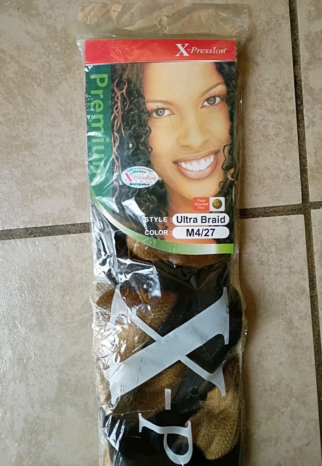 X-pression Premium Original Ultra Braid Color: M4/27 Dual Color Light & Dk Brown