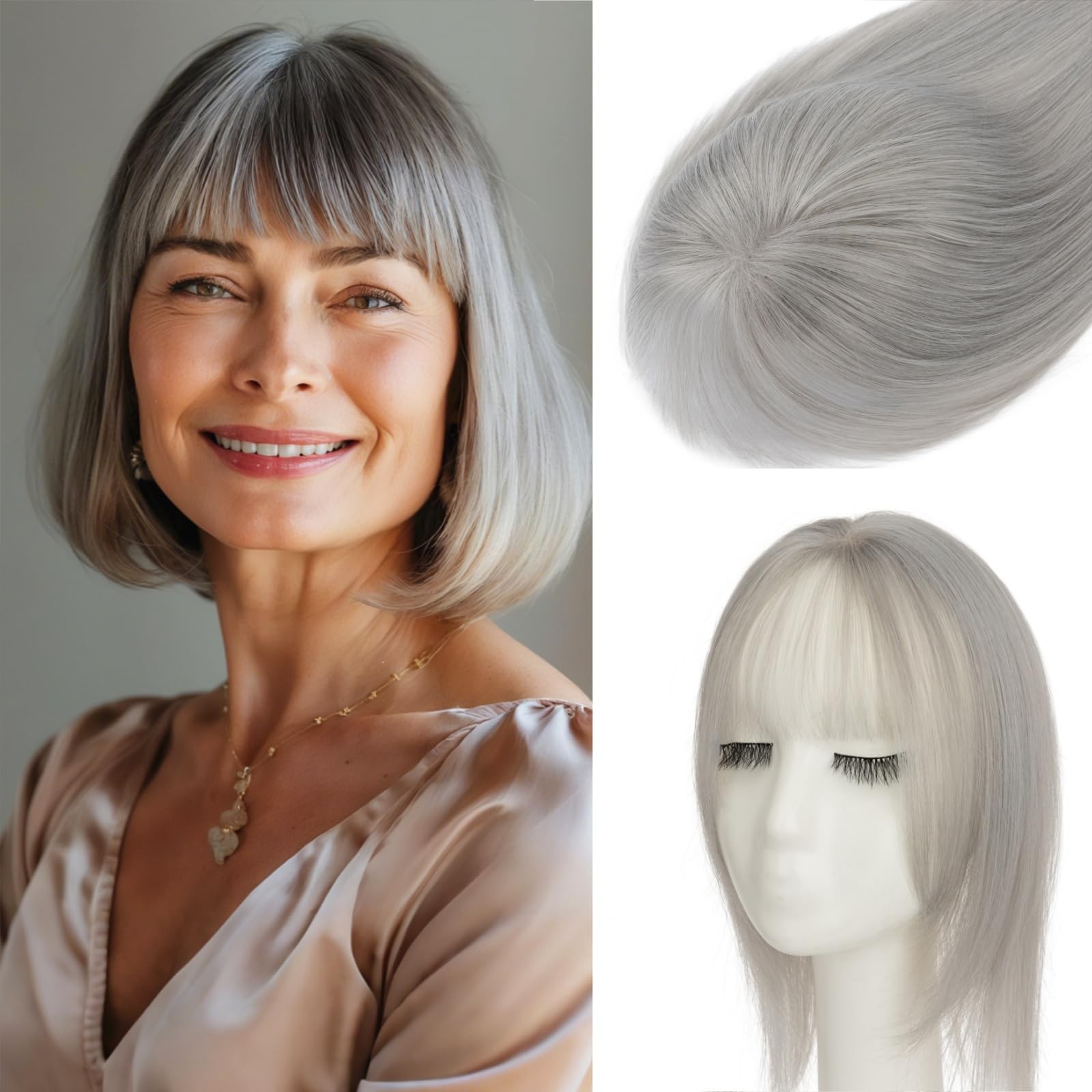 Rich Choices Hair Toppers For Women Real Human Hair 3603D Clip In Bangs Remy