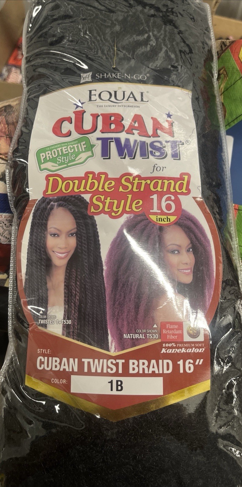 Shake N Go Equal Cuban Twist Double Strand Style 16 Inch Color 1B (ST002)