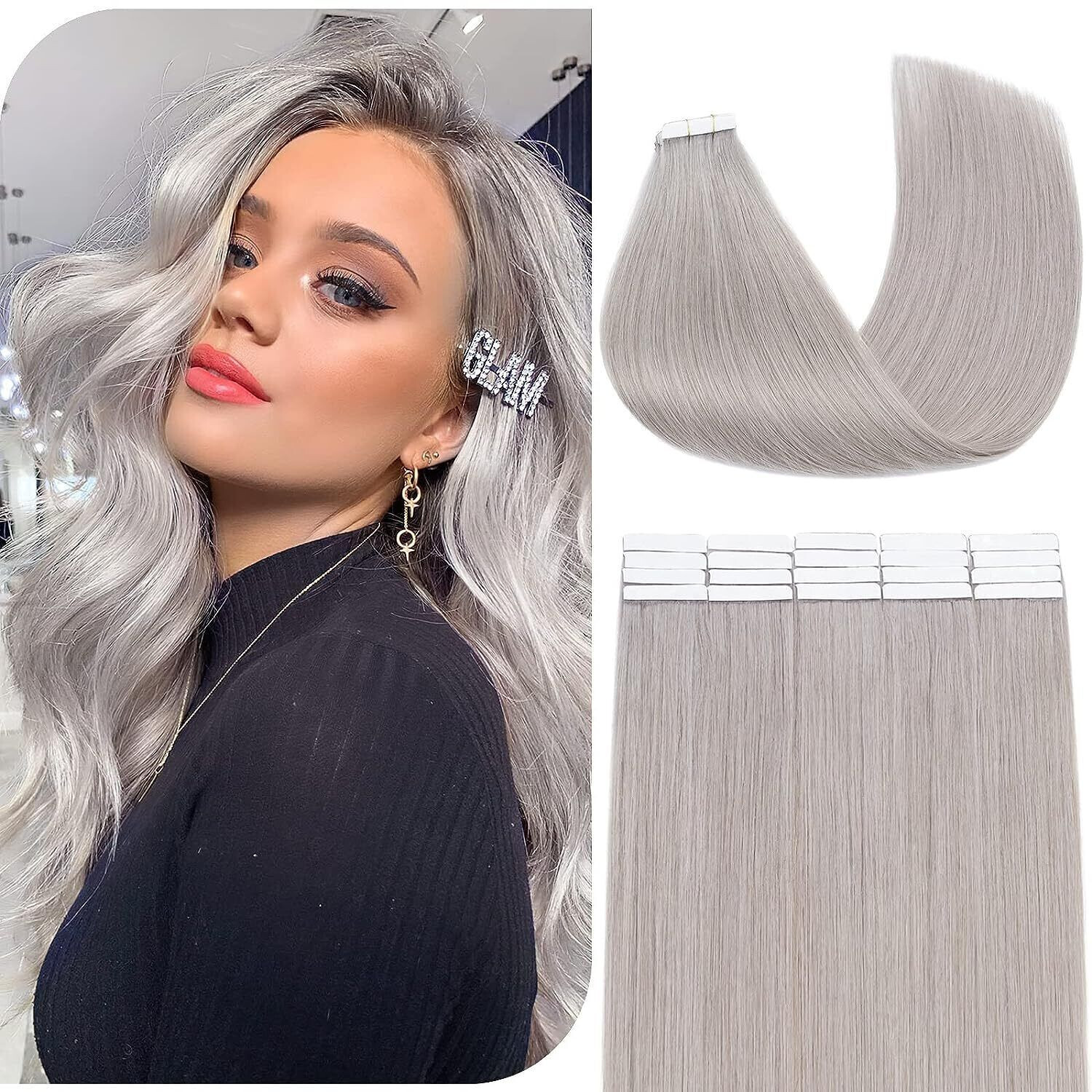 Tape in Human Hair Extensions Skin Wefts Premium Remy Hair Highlight BlondeWomen