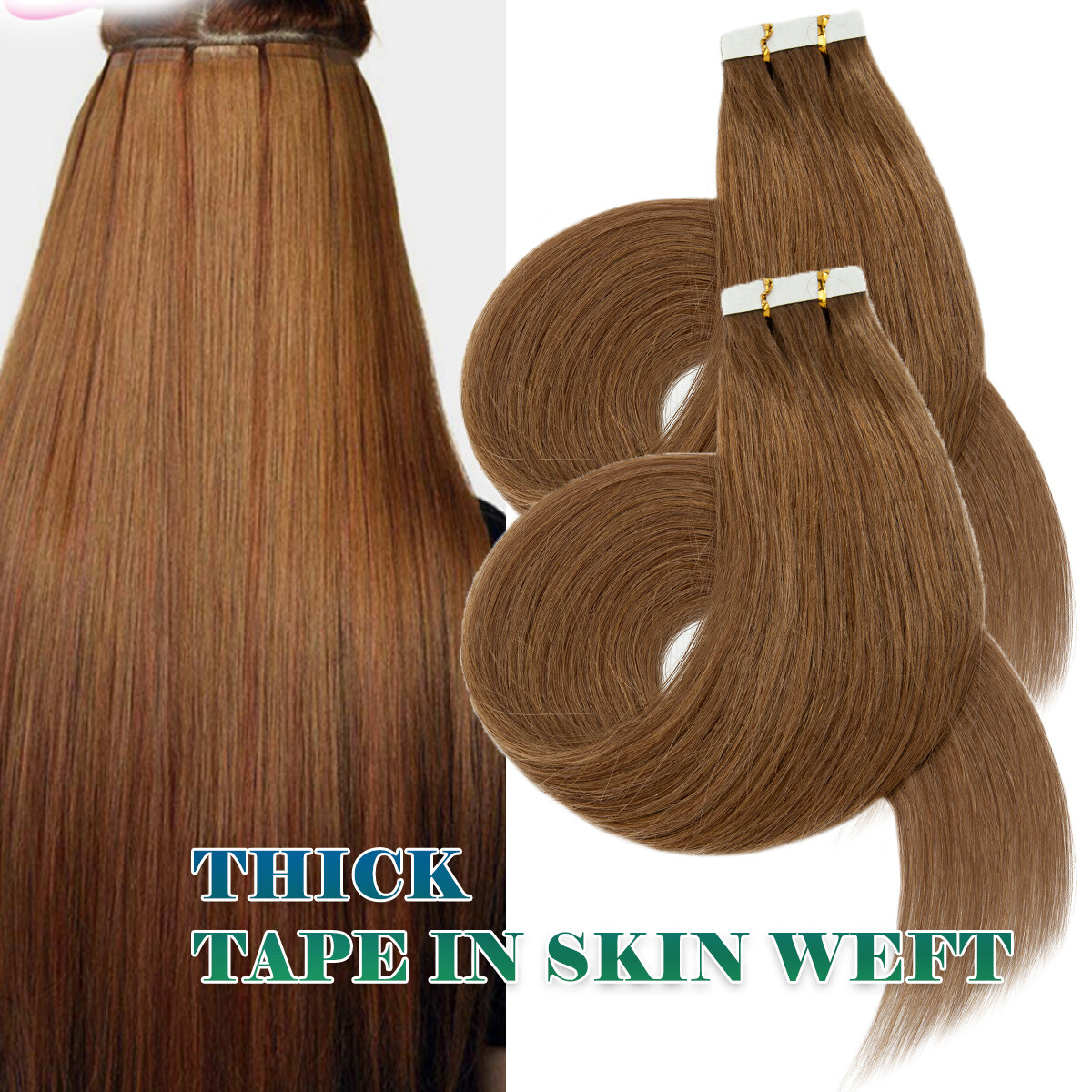 Skin Weft Human Hair Extentions Tape In Russian Real Remy THICK FULL HEAD Indian