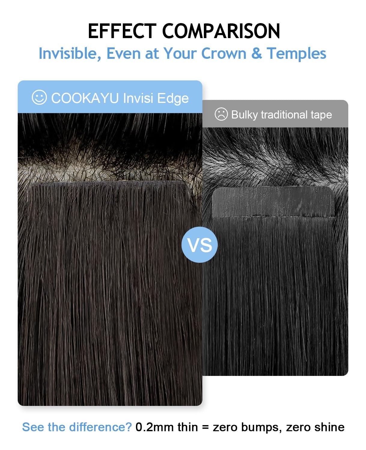 Cookayu Invisi Edge Tape In Extensions Human Hair Ash Brown To Blonde And Ash