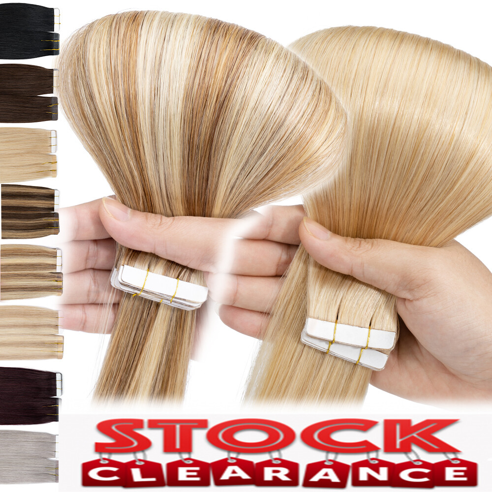 Ombre 120g Tape In Russian Remy Human HaIr Extensions Full Head Skin Wefts THICK