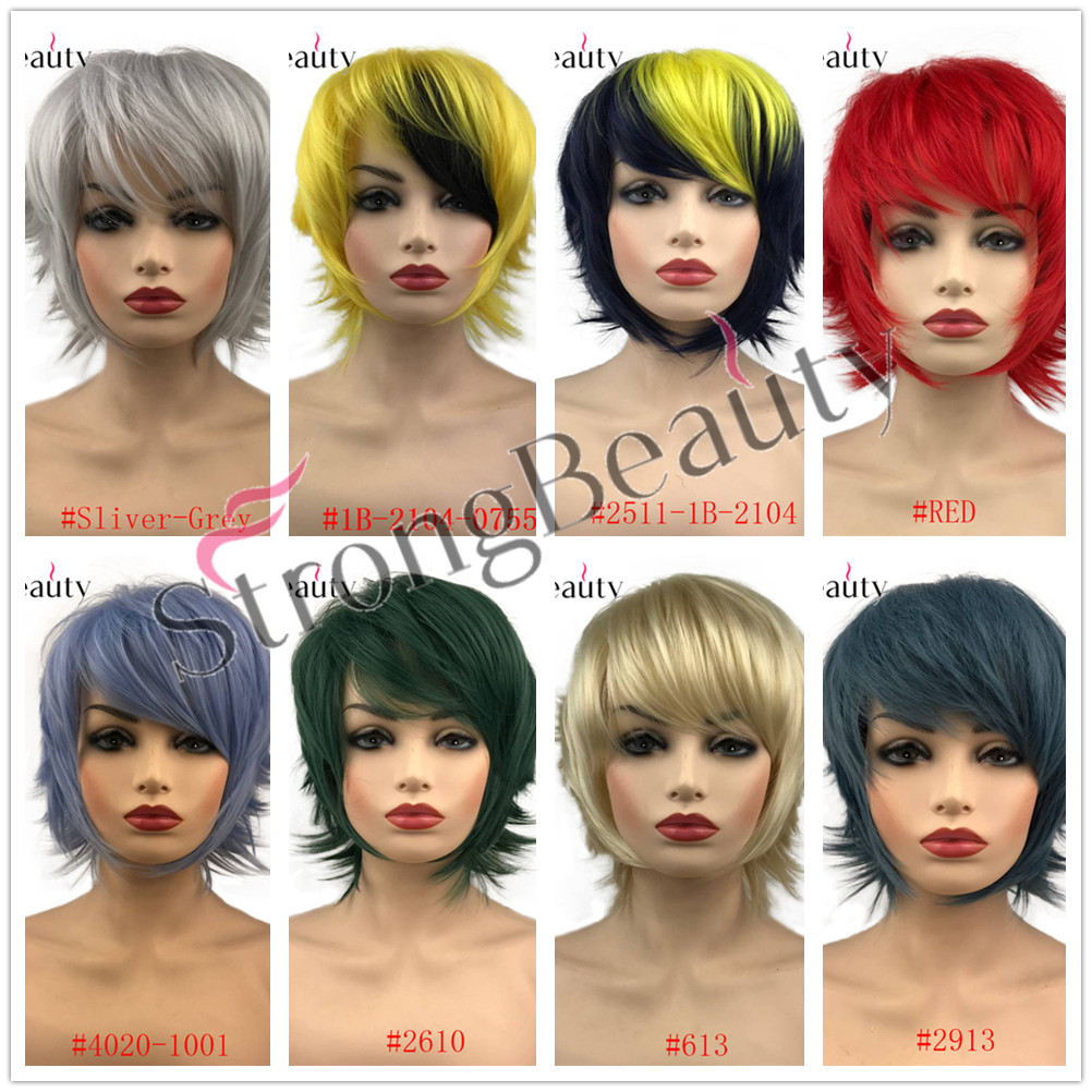 Cosplay Wigs Short Straight Hair For Women Synthetic Capless Daily Lady Wig