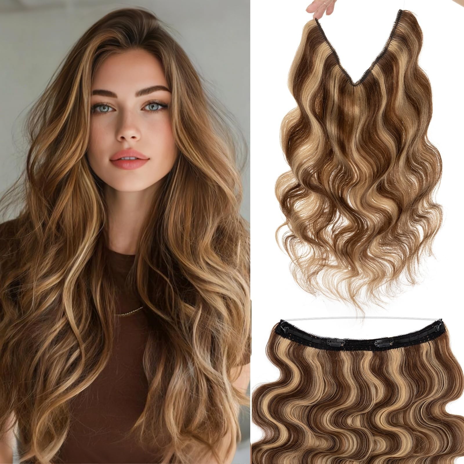 Rich Choices Halo Hair Extensions Real Human Hair Remy Hairs Halo Extension For