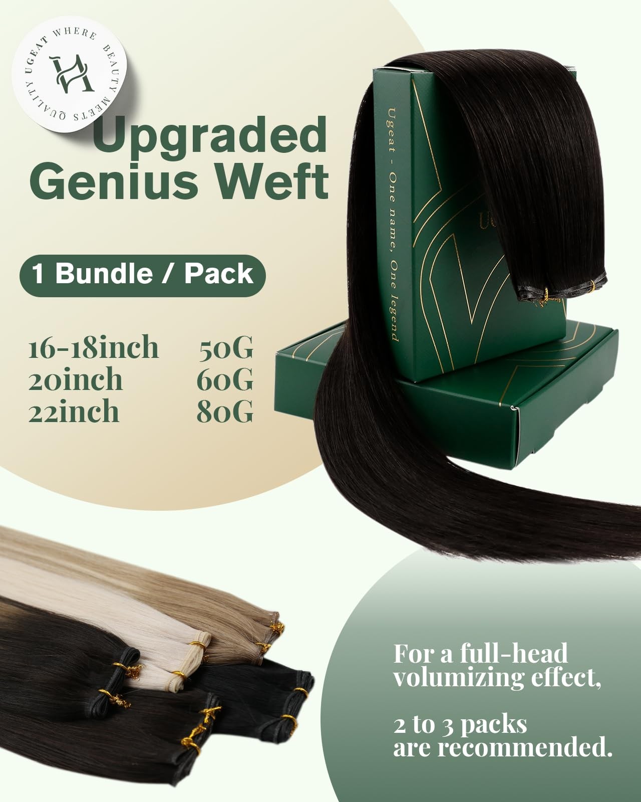 Ugeat Genius Weft Human Hair Extensions Dark Brown Genius Weft Hair Extension…
