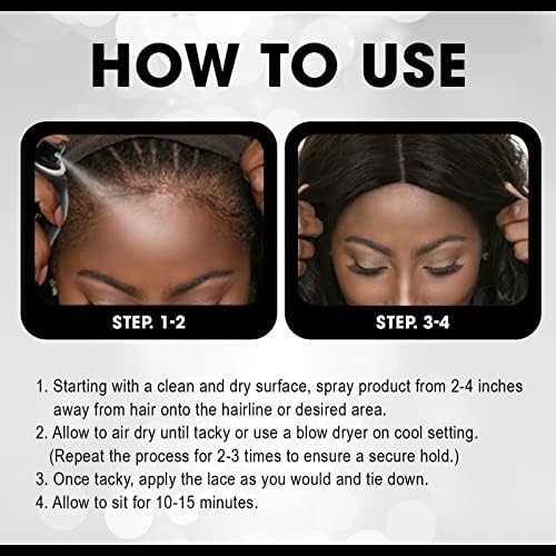 Lace Wig Adhesive Spray Extreme Firm Hold 3 Pack 2.7oz Fast Drying No Residue