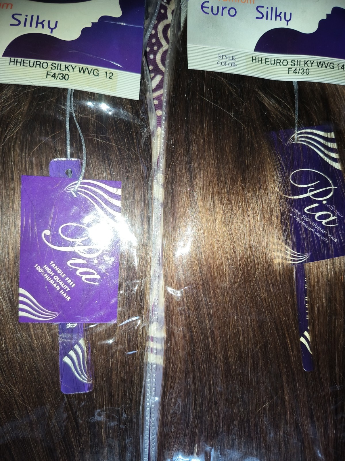 PIA COLLECTION PREMIUM EURO SILKY (2pks) 100% Human Hair * 4/30 * 12″ & 14″