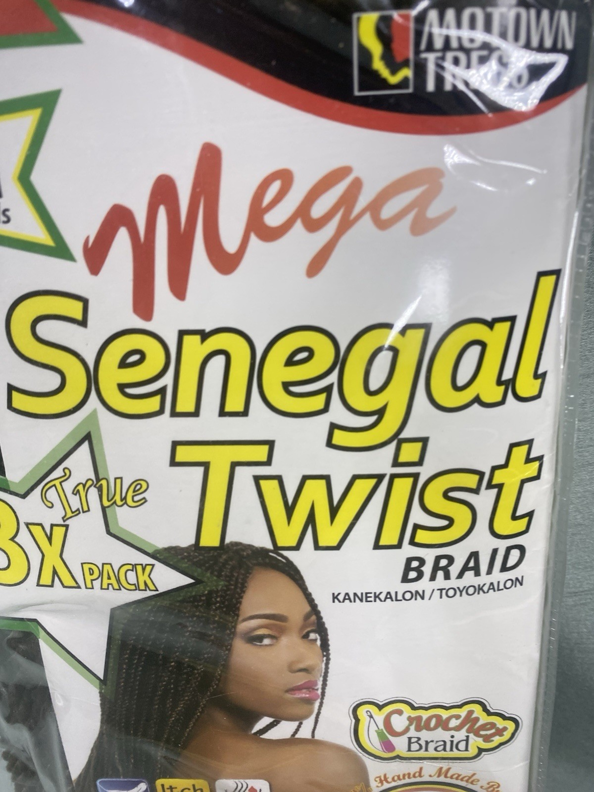 MOTOWN TRESS Mega Senegal Twist Crochet Braid 18″ Color T1B/30 3 Pack NEW 3X18