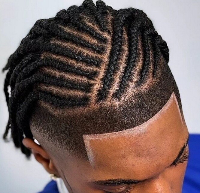 Afro Curly Braids Toupee 8×10 Full PU Hairpiece for Men Topper Human Hairpiece