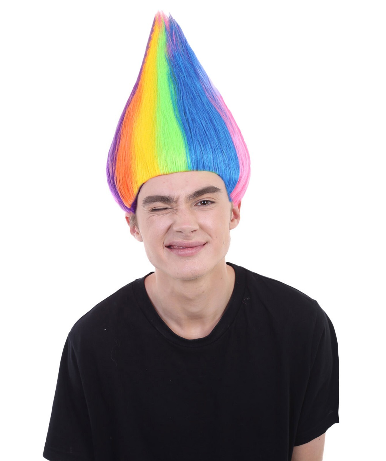Unisex Rainbow Colors Straight Troll Synthetic Wig For Festival Halloween,HM-087