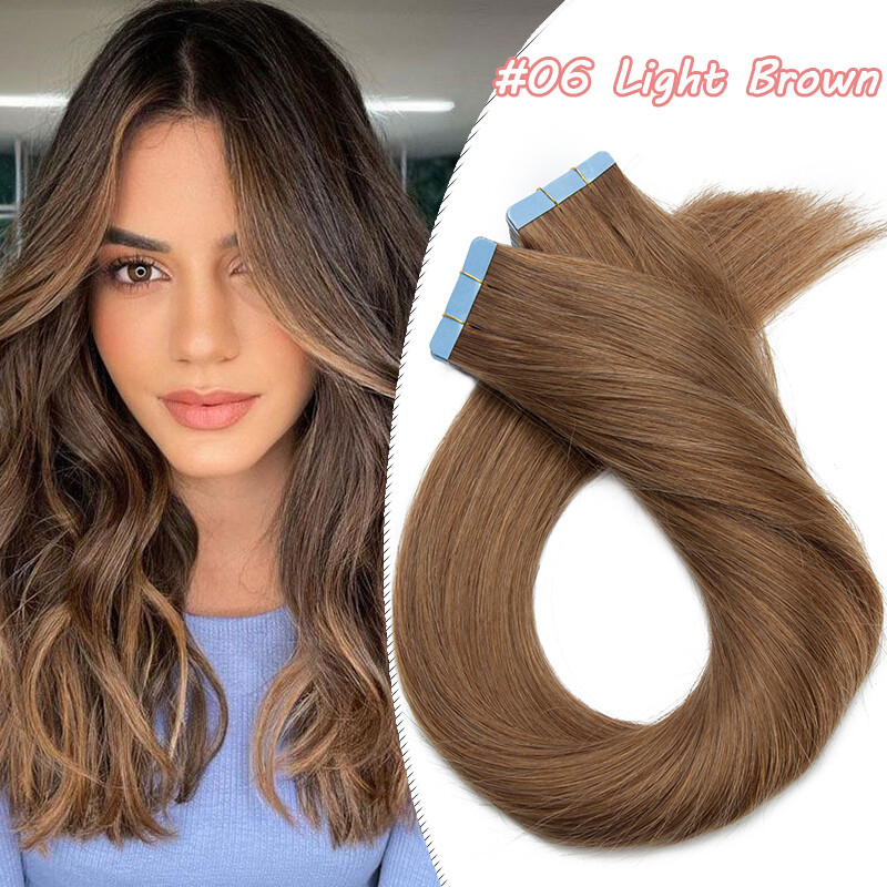 Russian Remy Hair Tape In 100% Remi Human Hair Extensions 200g Thick Skin Weft