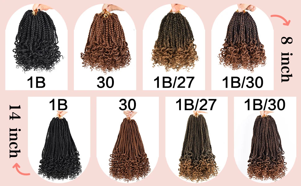 Pre Looped 3X Box Braids Crochet Hair Soft Curly Ends Extensions for Black Women