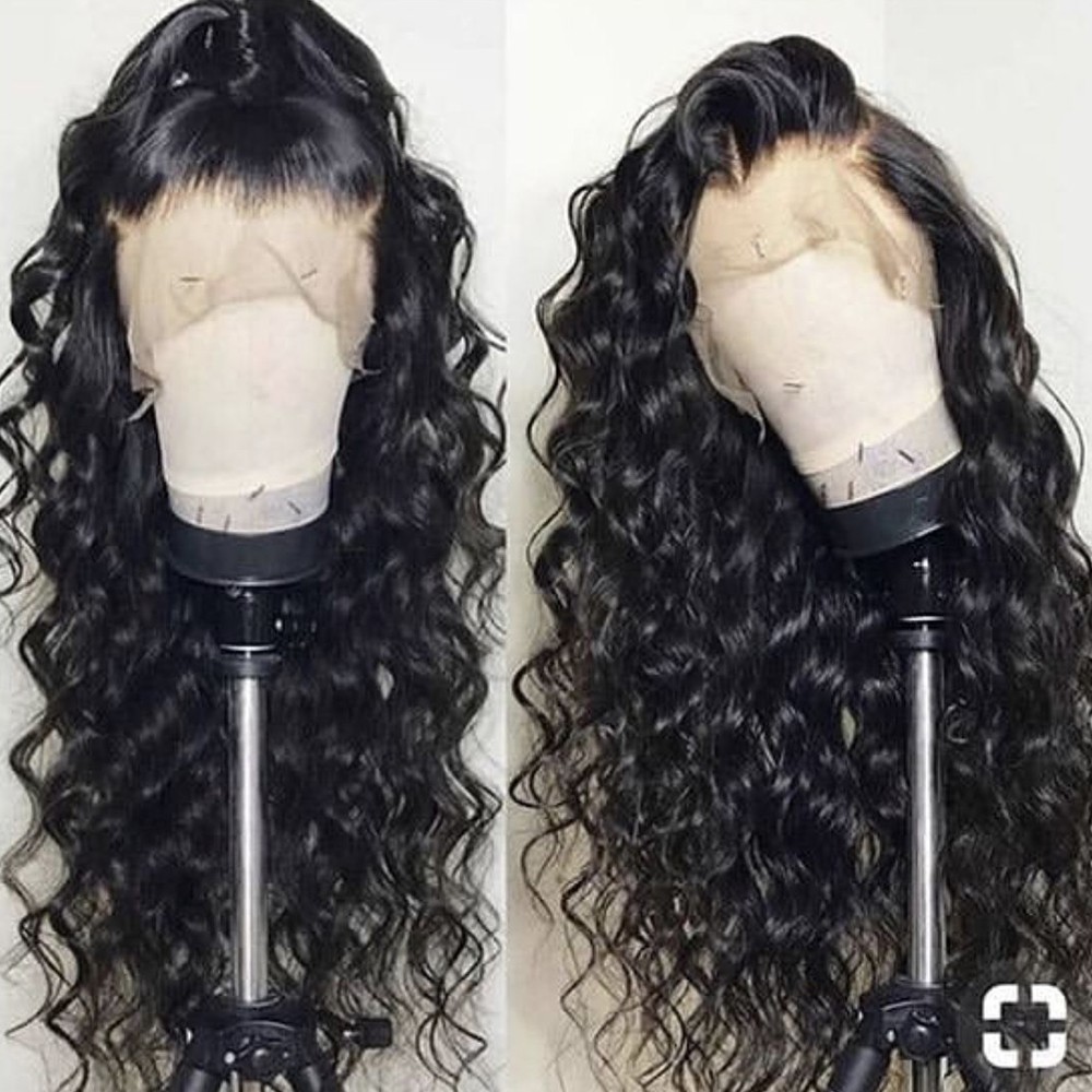 Pre Plucked Natural Hairline Glueless Lace Front Wigs Heat Safe Long Deep Wave