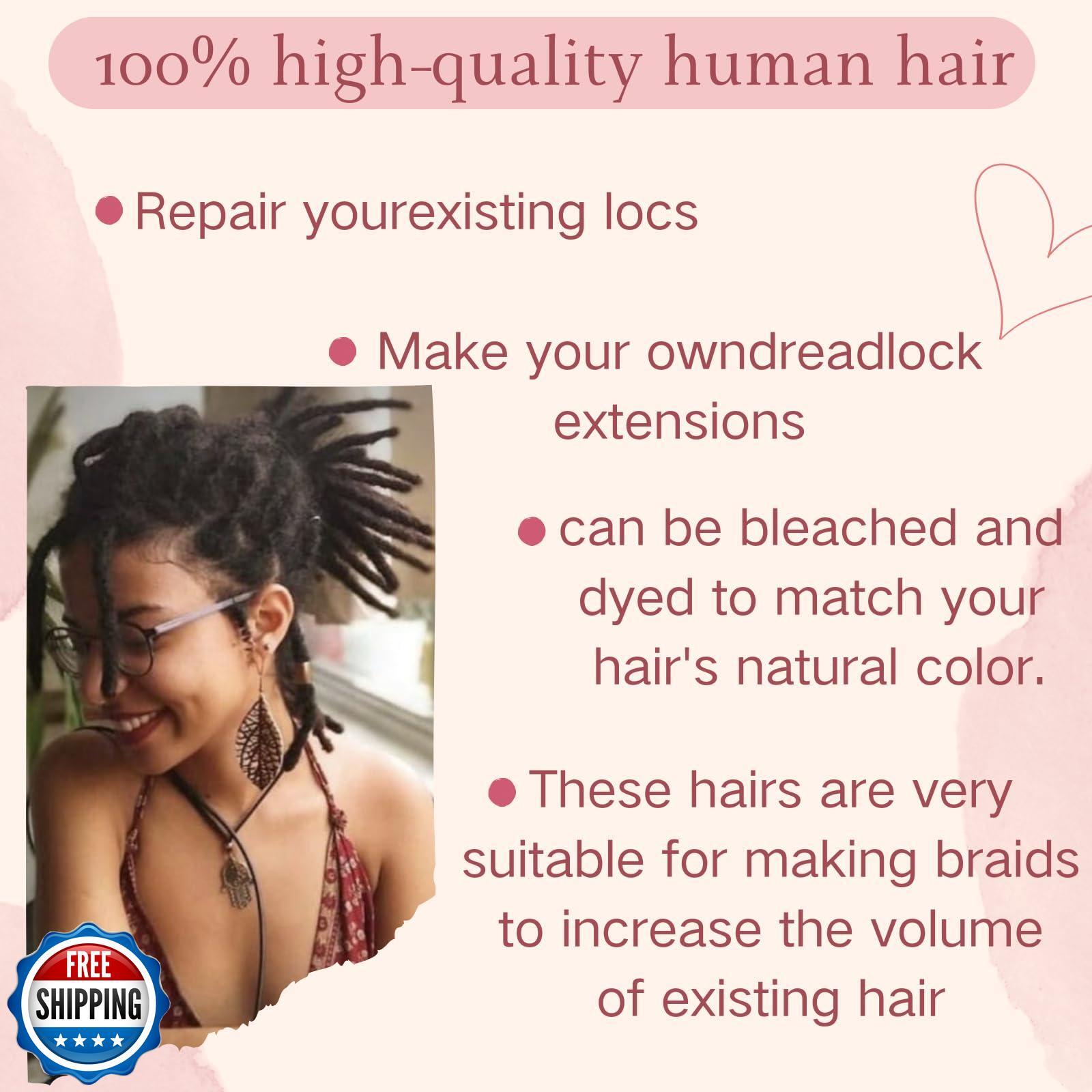 Afro Kinkys Bulk Human Hair for Dreadlock Extensions,Repair Locs, Twists and