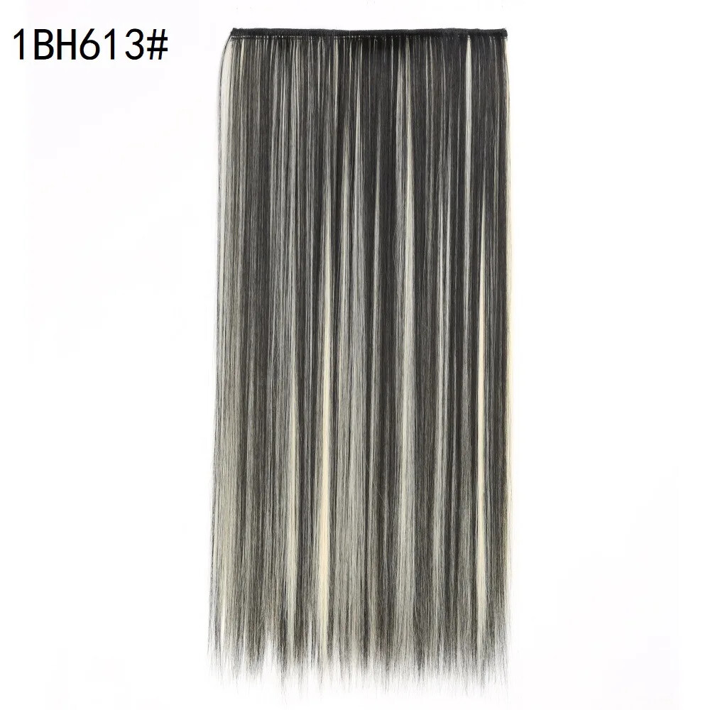 Five-card Clip In Synthetic Long Straight One Piece Hair Extension Seamless Hair