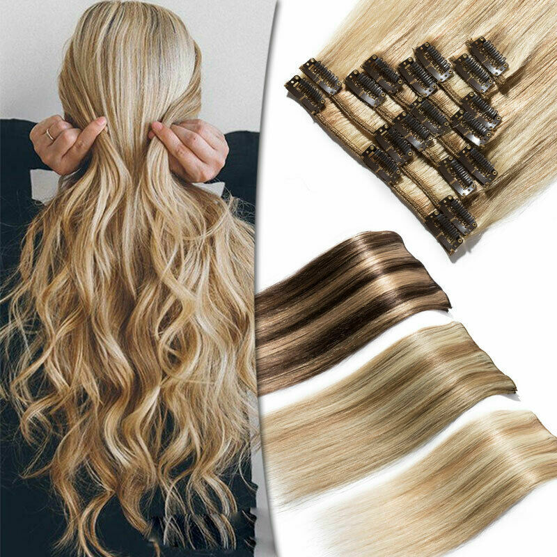 New 8pcs Clip In Human Hair Extensions 80g 120g 16- 28inch Remy Hair Salon Hair
