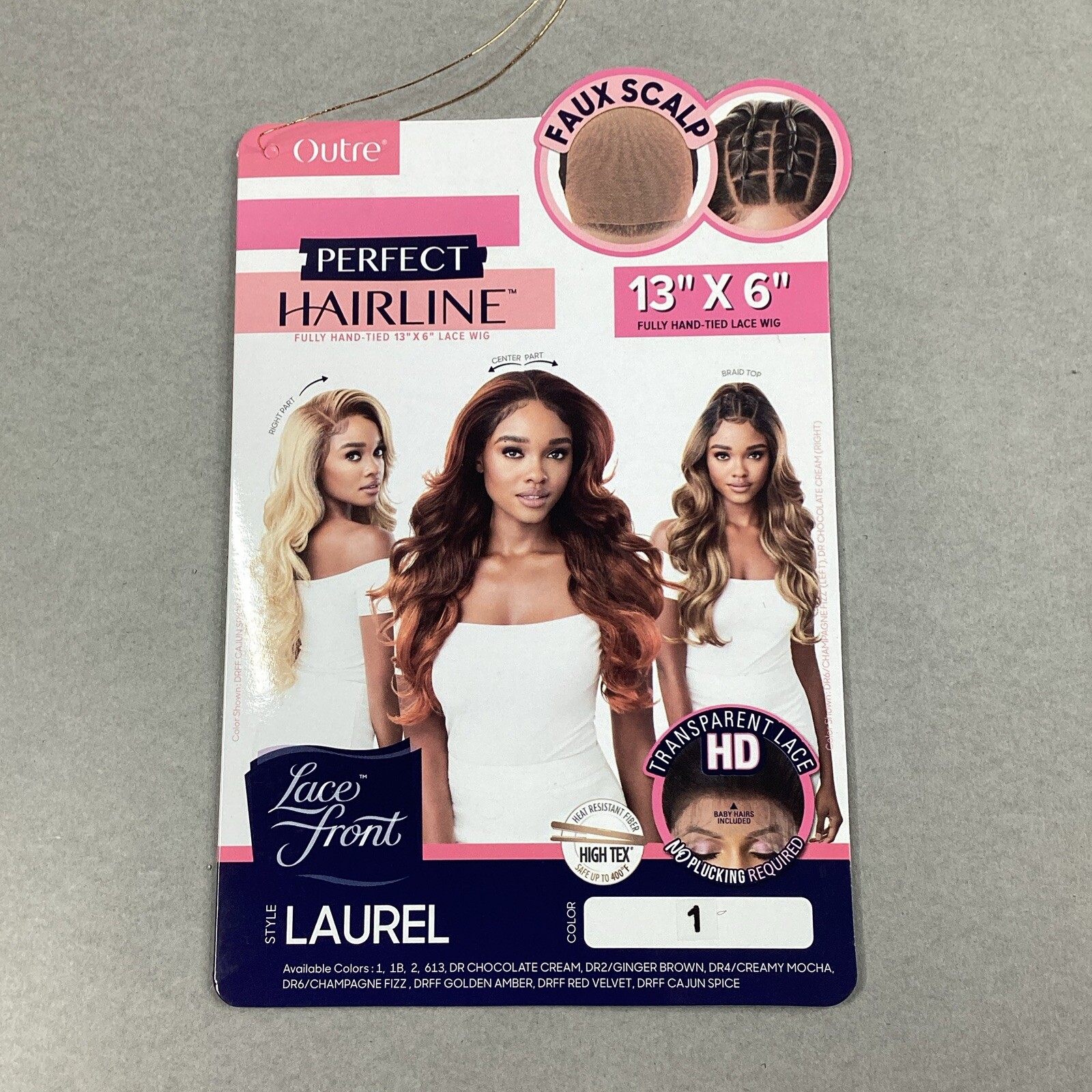 Perfect Hairline Laurel Long Wavy #1 Jet Black Synthetic Lace Wig