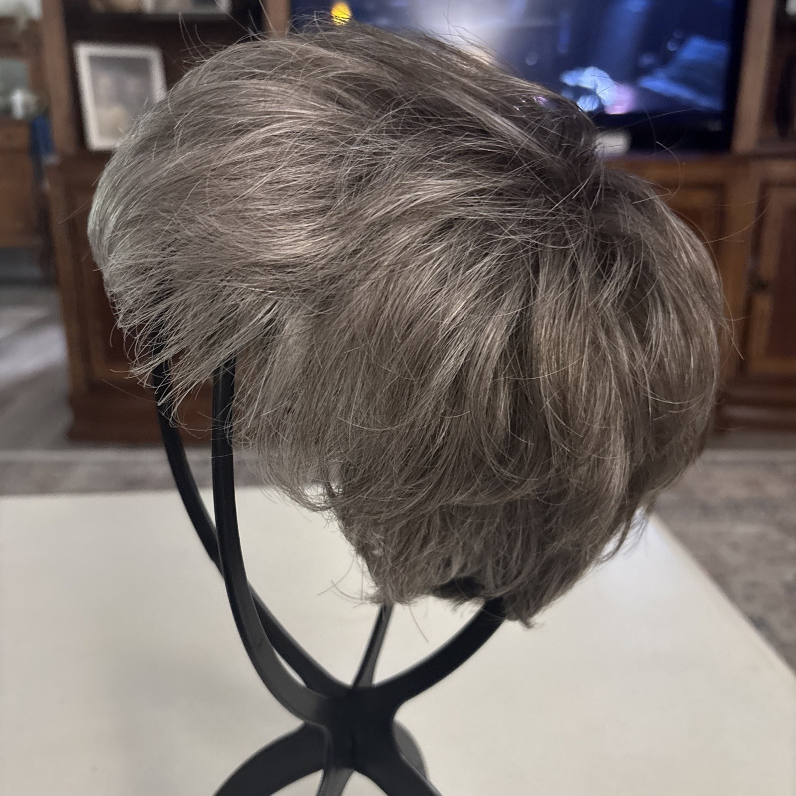 Raquel Welch Petite Cap Size Tapered Pixie Style Wig Brownish Gray