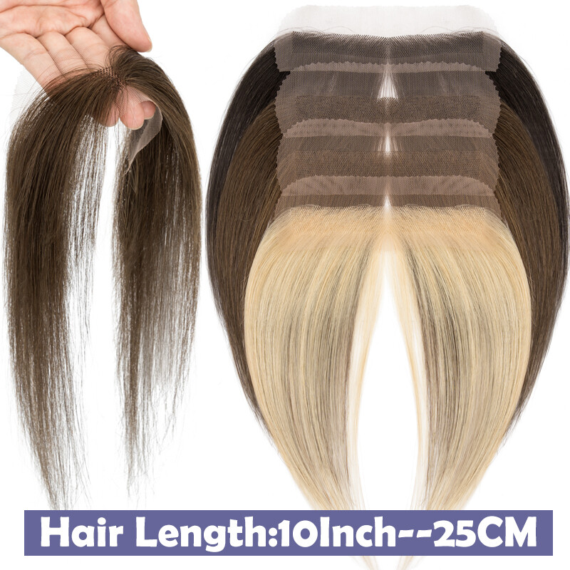 Free Part Women Topper 100 REMY Human Hair Toupee Forehead Hairline Lace Base