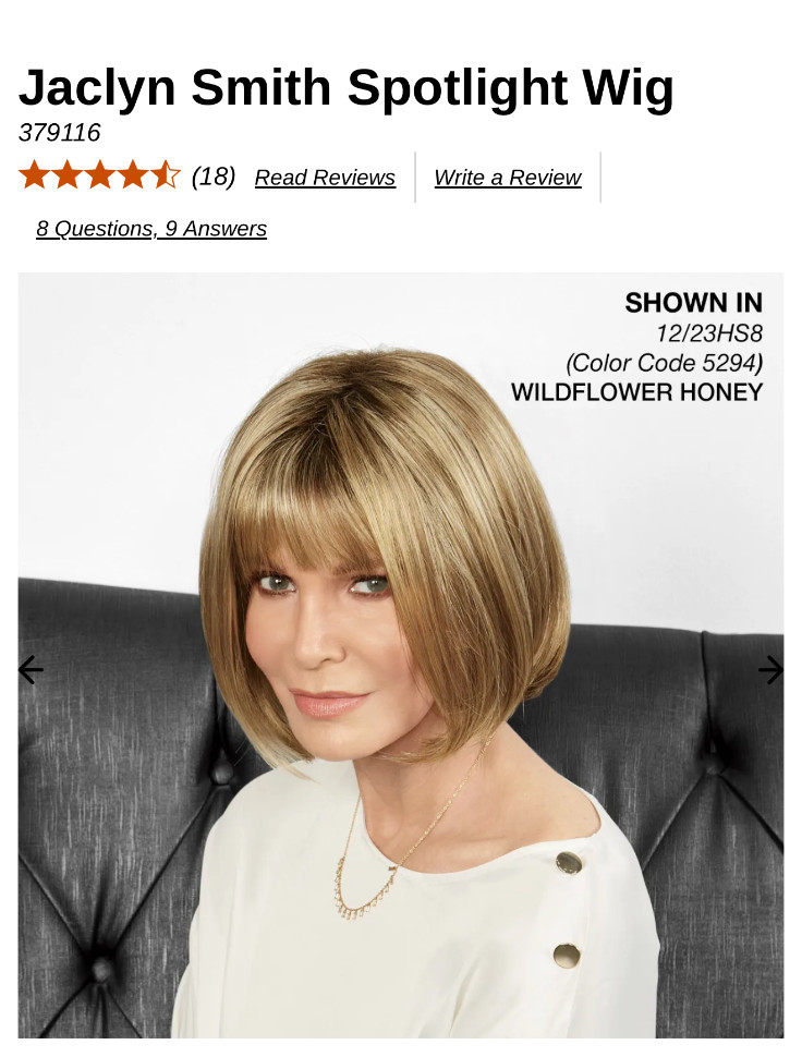 Jaclyn Smith Wig “Spotlight” Caremlized Brown NEW WITHOUT TAGS