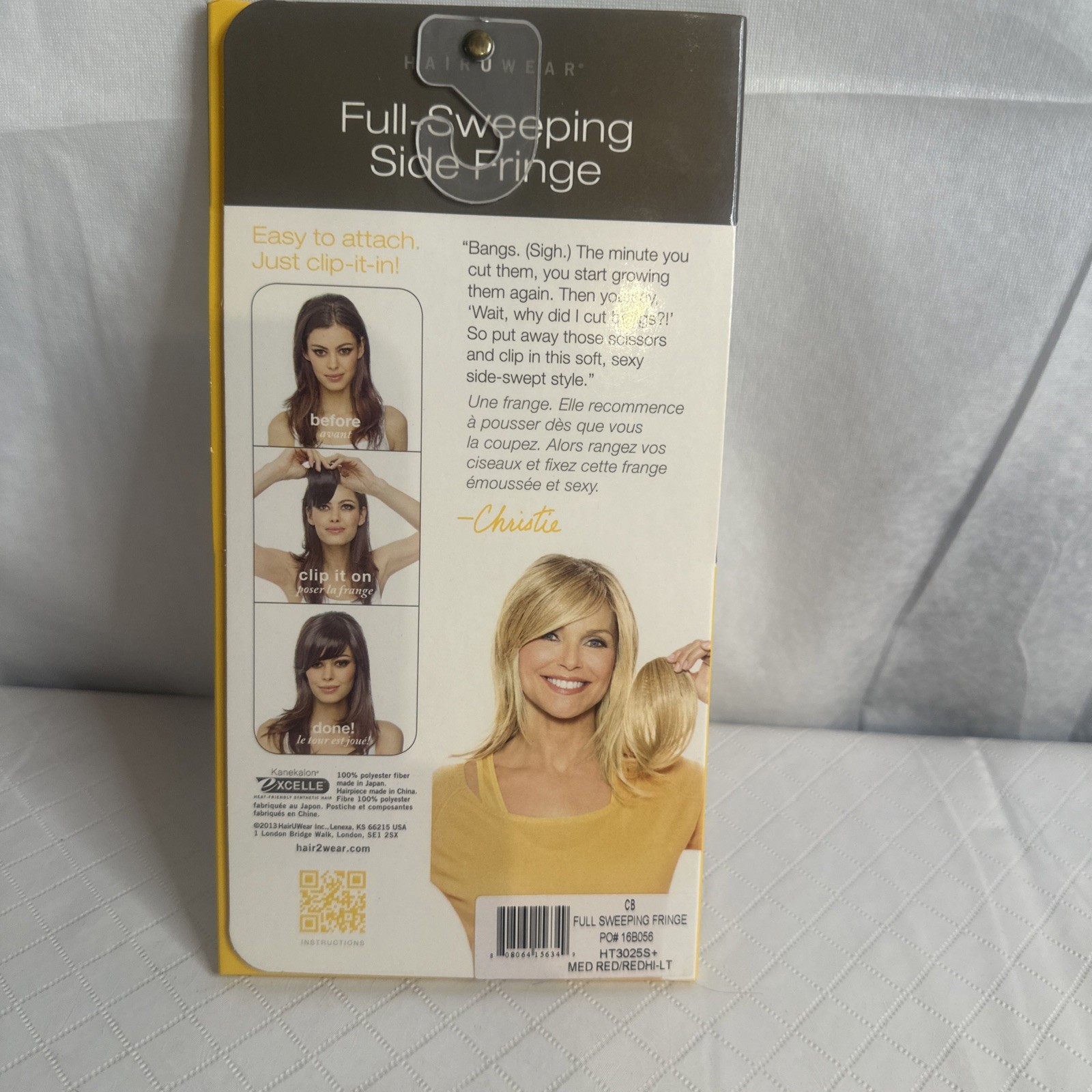 HairUWear Full Sweeping Side Fringe Medium Red/red Hi-Lt Po#16B056 Brinkley Read