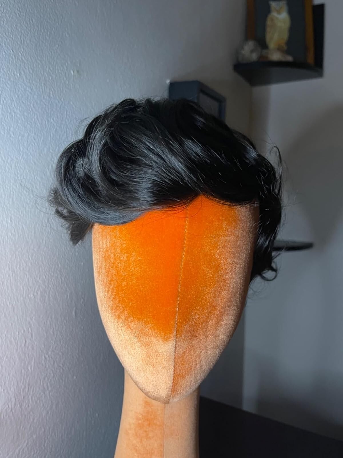 LYRICAL HAIR Toupee For Men French Lace Front Human Hair Hairpiece 7 * 10″, 1B#