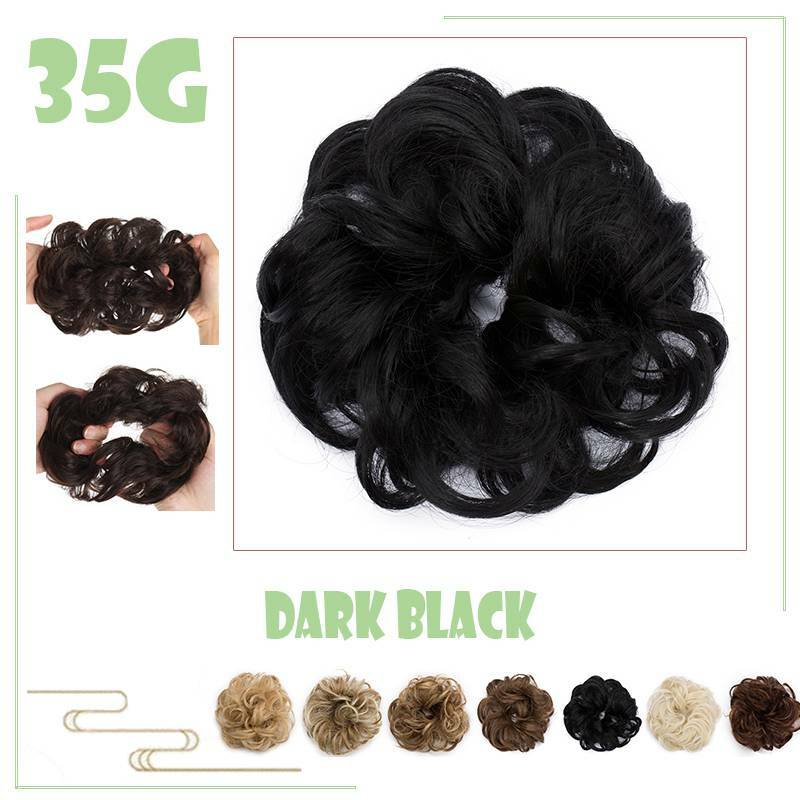 Messy Bun Scrunchie Hair Piece False Updo Cover Elastic Hair Extension Curly US