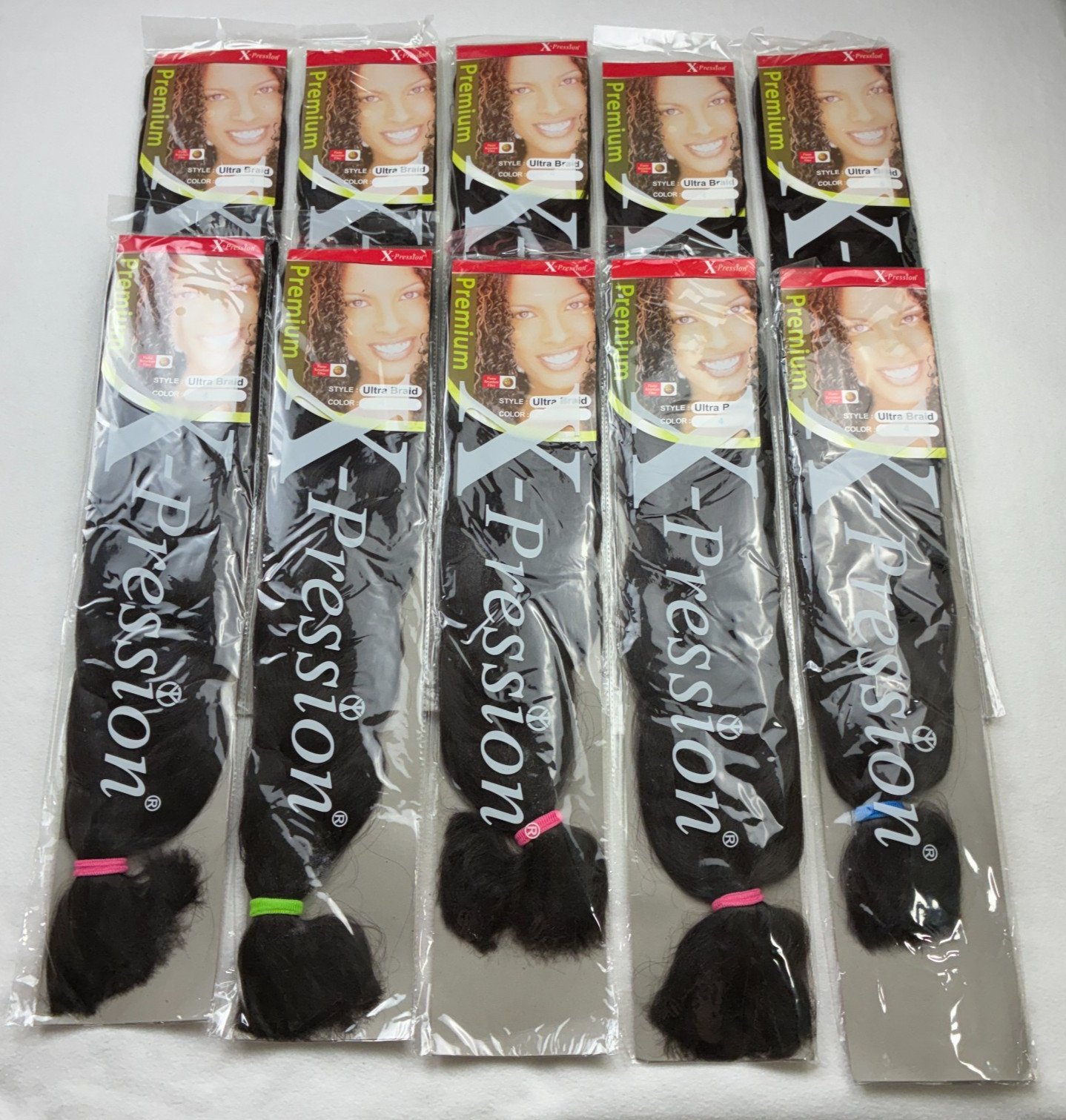 X-pression Premium 82″ Long Ultra Braid Hair 10 packs Color 4 Brushable NIP