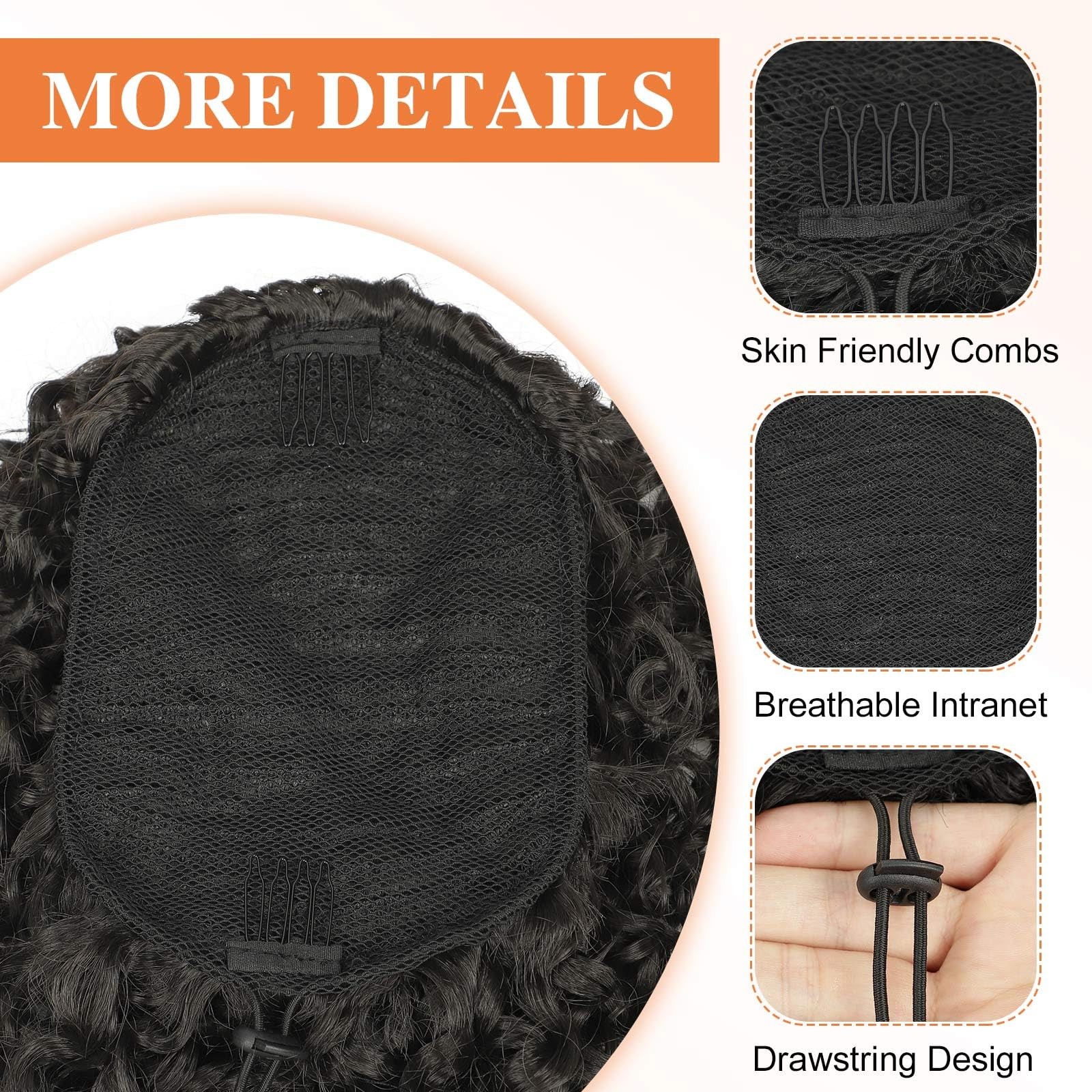 Curly Ponytail Extension 10 Inch Drawstring – 100% Japanese Fiber for Daily Use