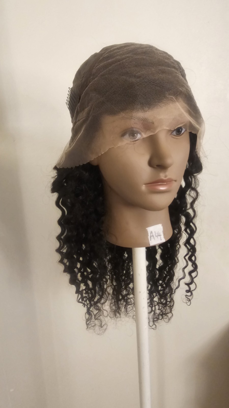 High Quality natural 24 ” water wave 100% Virgin Human Hair Lace closure Wig.