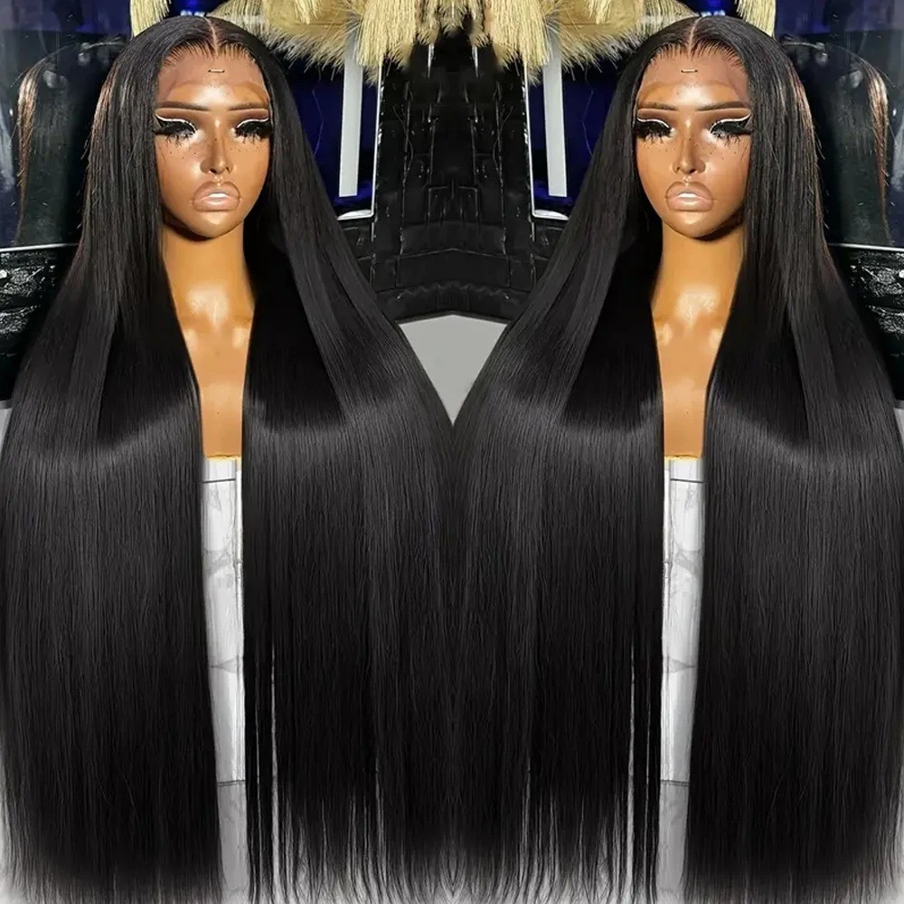 Straight Lace Front Wigs Human Hair 250% Density 13×4 Full Frontal Transparent
