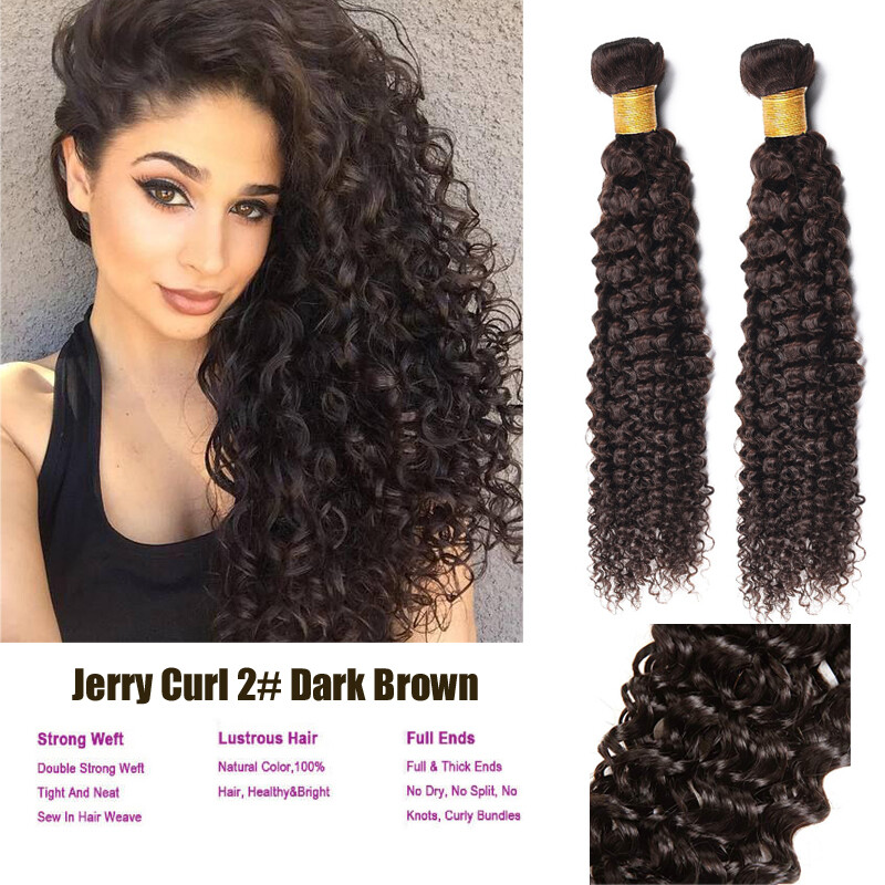 Jerry Curl #2 Dark Brown Ali One Bundle Sew In Hair Weave 100 Human Extension