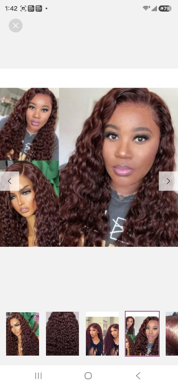 Luve Me 200 Density Dark Purple Water WaveHD 5×5 Lace Lace Glueless 24 In Wig