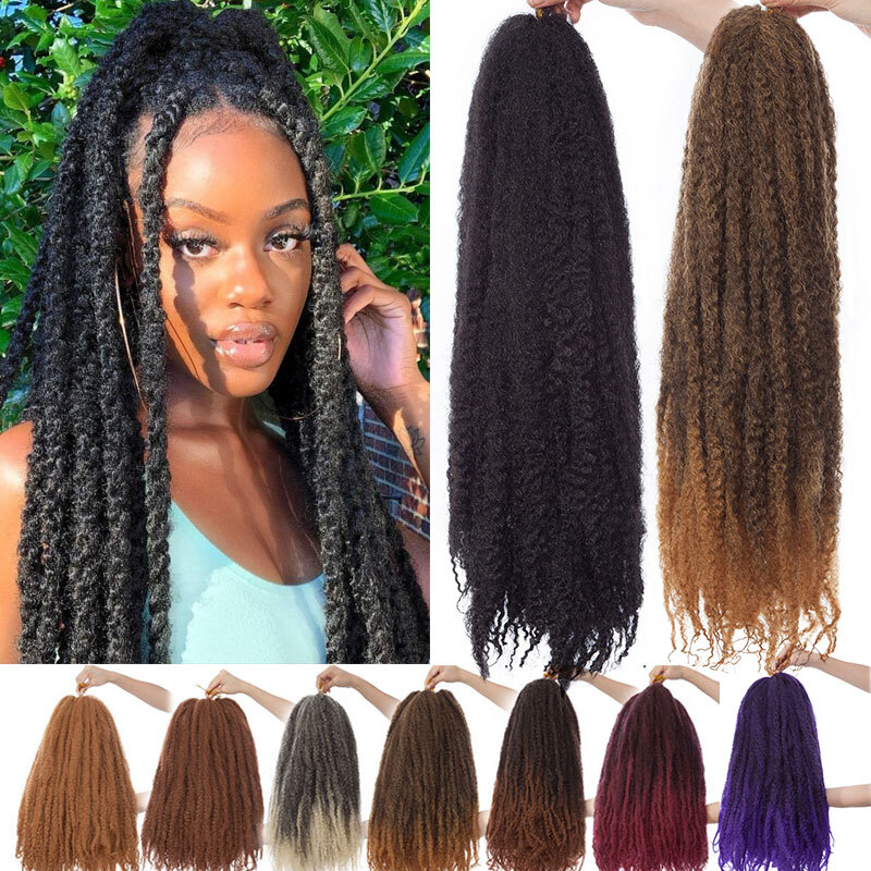 Afro Kinky Twist Crochet Braiding Hair Long Marley 18″ for Braids Full Head NEW