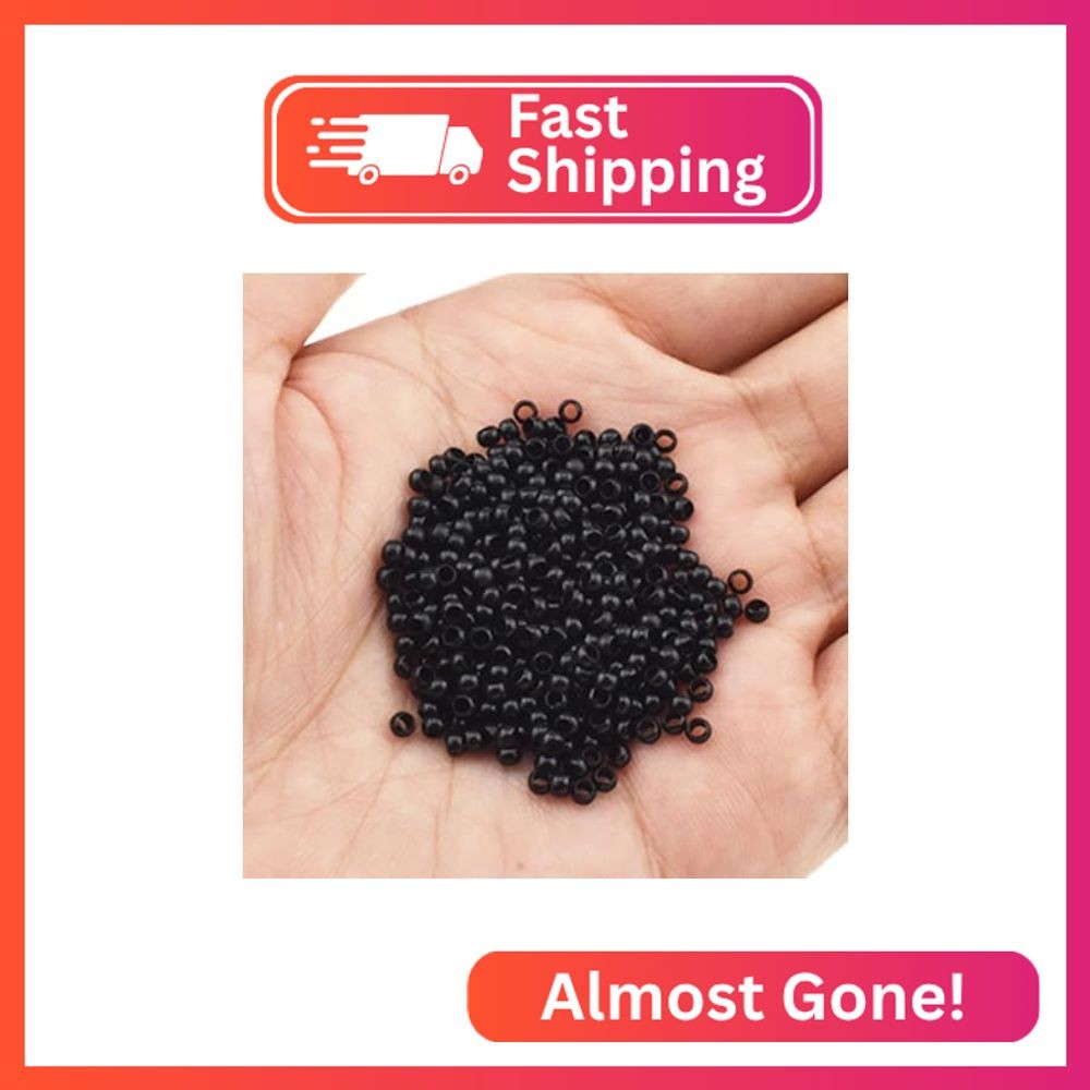 HAHIYO Black 2.5×1.5×2.0mm Micro Links Hair Extension Beads Nano Ring Hair Exten