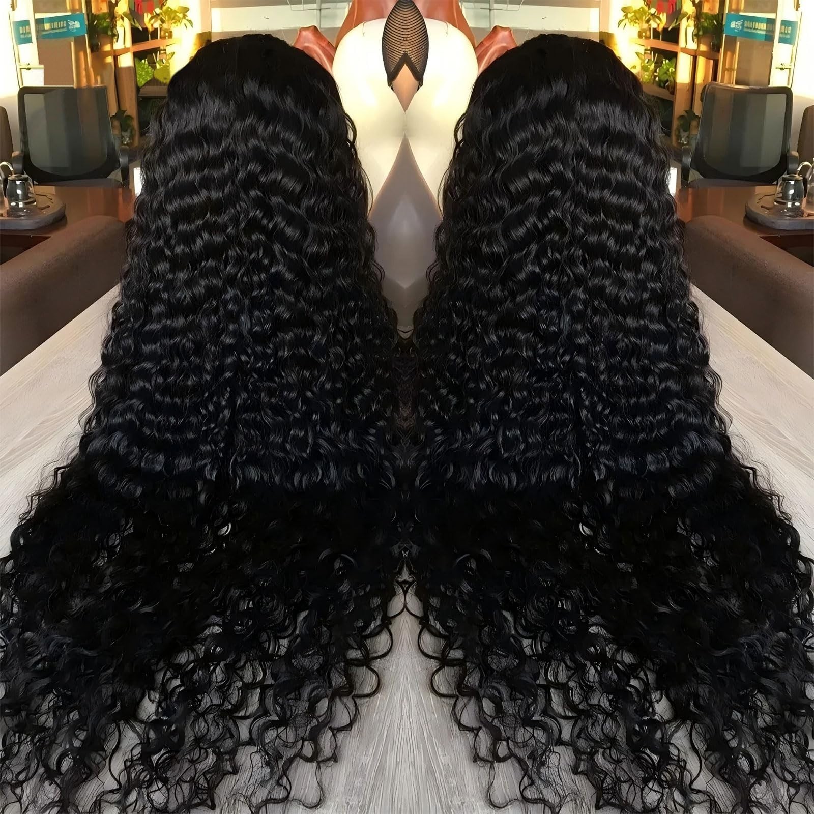 30″ 13×6 HD Lace Front Wig – 200 Density Deep Wave Human Hair, Glueless, Pre-Plu