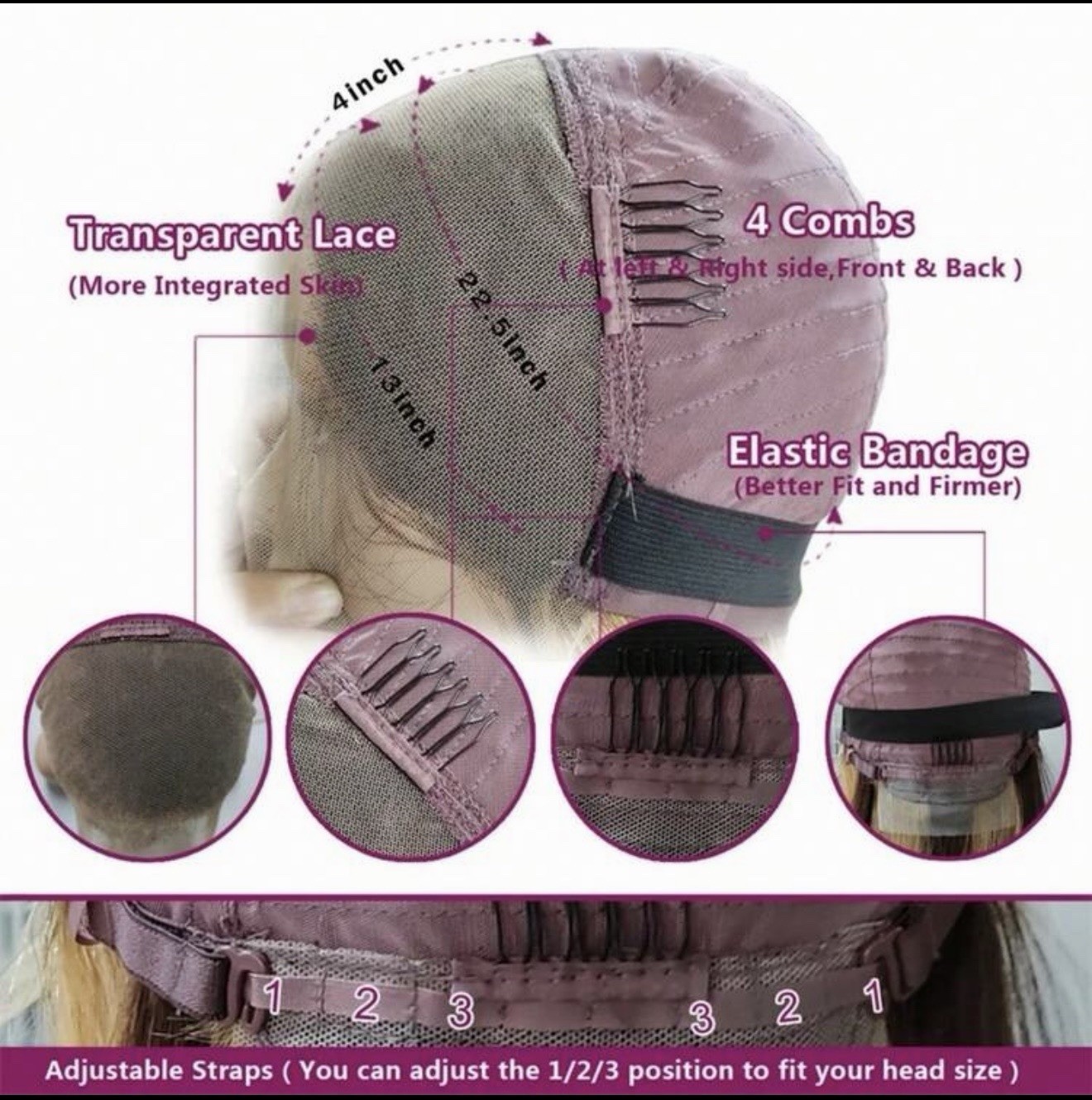 Dark Brown Lace Front Human Hair Wig Body Wave HD Lace Adjustable Straps