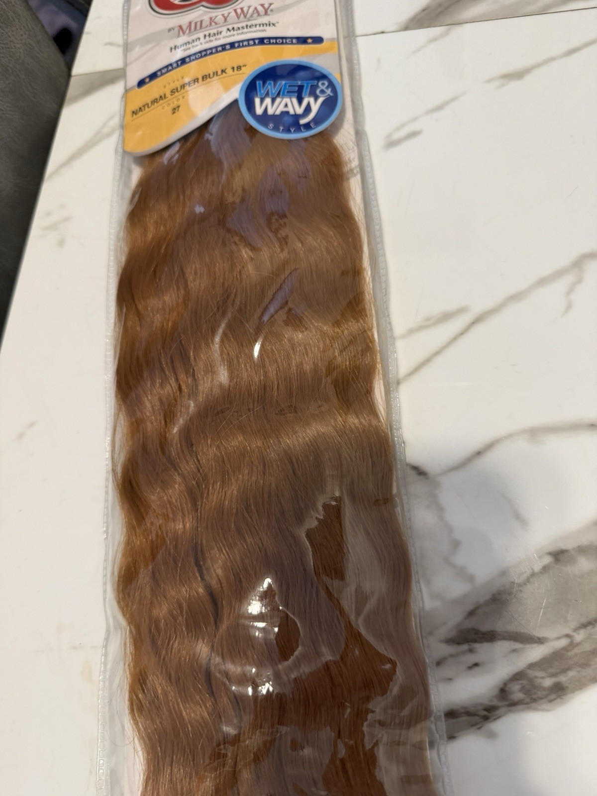 Milky Way Que Human Hair Super Bulk 18in Wet & Wavy Weaving Extensions 27