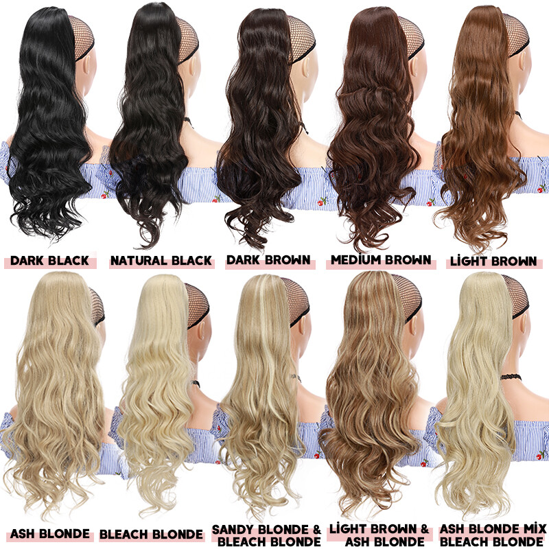 Best Quality CURLY Drawstring Ponytail Clip in High Pony Tail Hair Extensions US