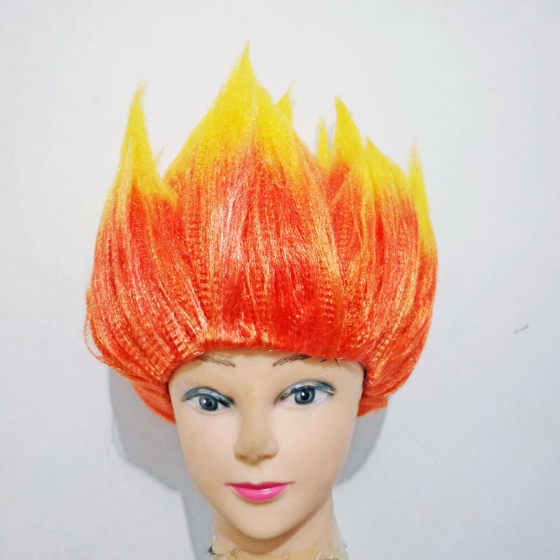 Flame Troll Wig – Colorful 80s Wigs – Neon Spiked Crazy Halloween Costume Wig