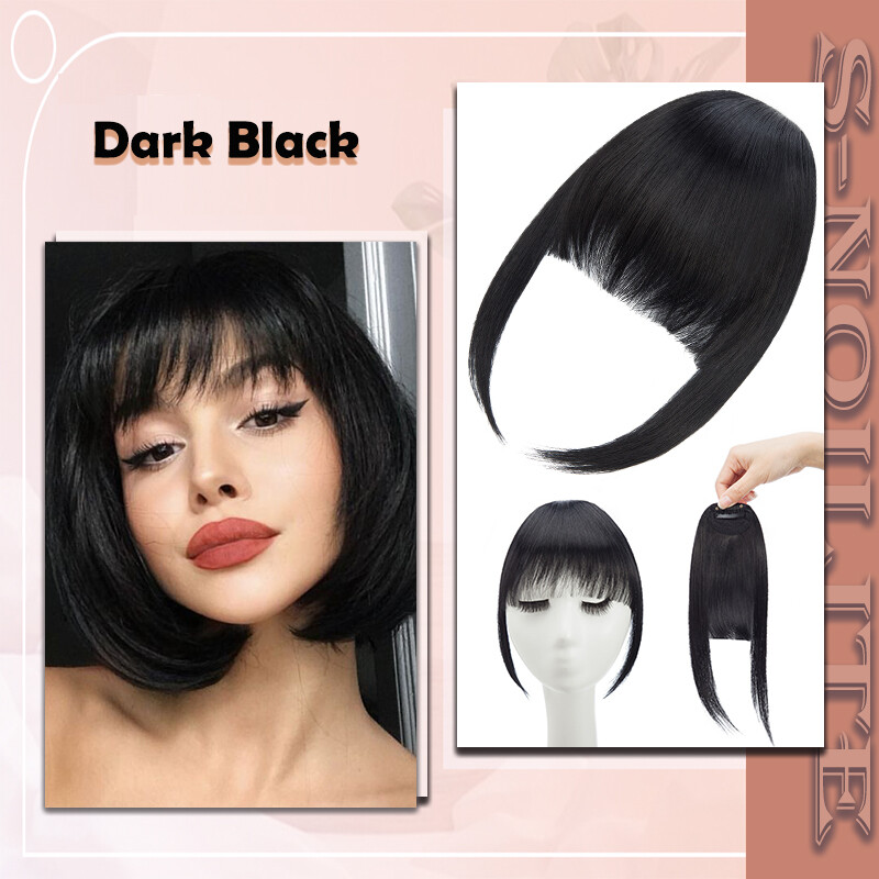 Natural Thick Fringe Bangs Clip in Forehead Hair Extensions Piece French Side US