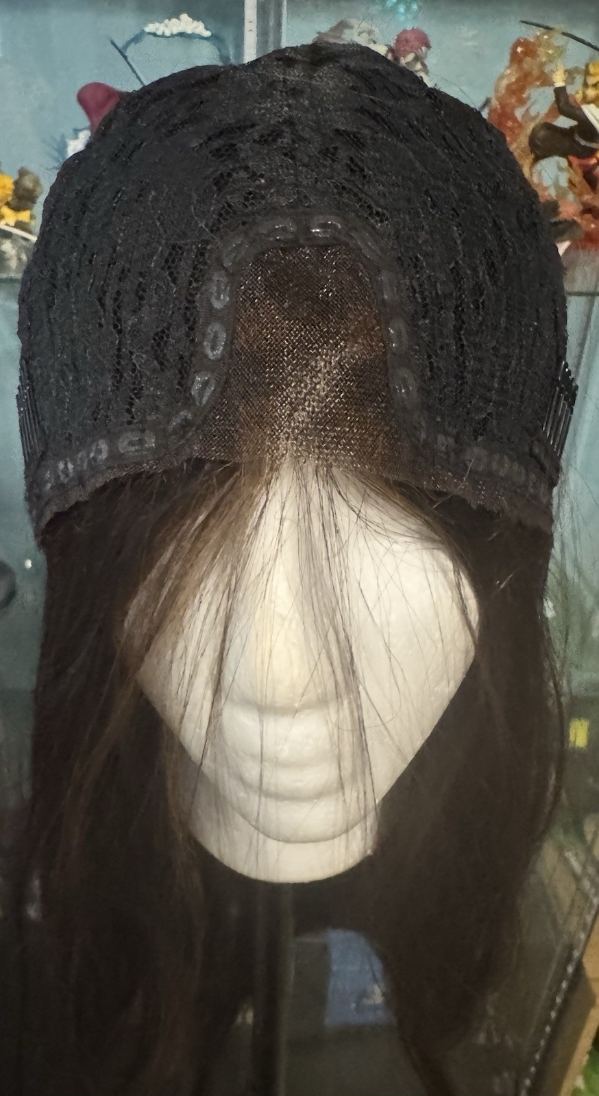 West Bay Straight Brown Brunette w/ Front Highlights 20” Lace Front Wig C Part