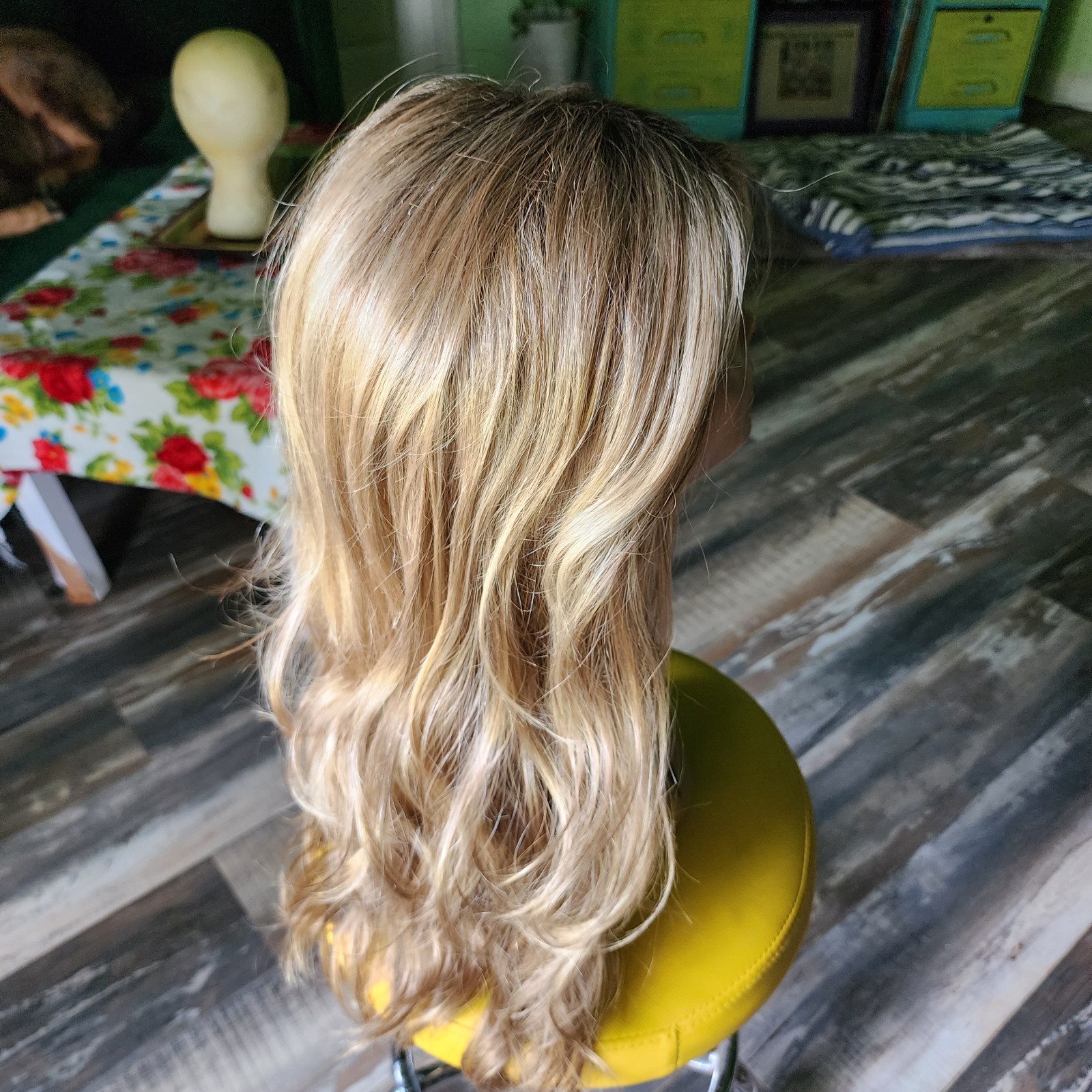 Long Rooted Blonde Synthetic Wig