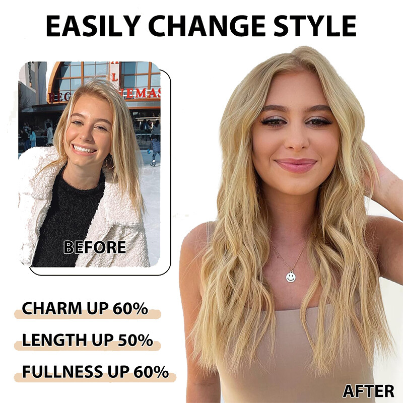 Invisible One Piece Headband Wire Clip In Human Remy Hair Extensions Secret Ring