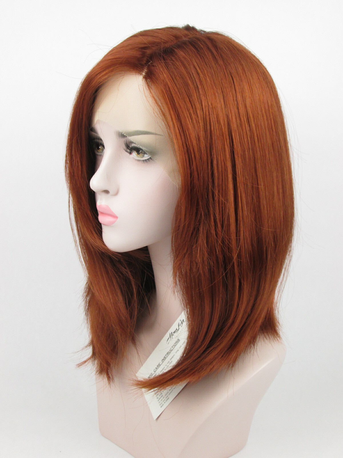 WOMENS LACE FRONT SHOULDER-LENGTH STRAIGHT HAIR LAYERED WIG W/ NO BANGS LINDSEY