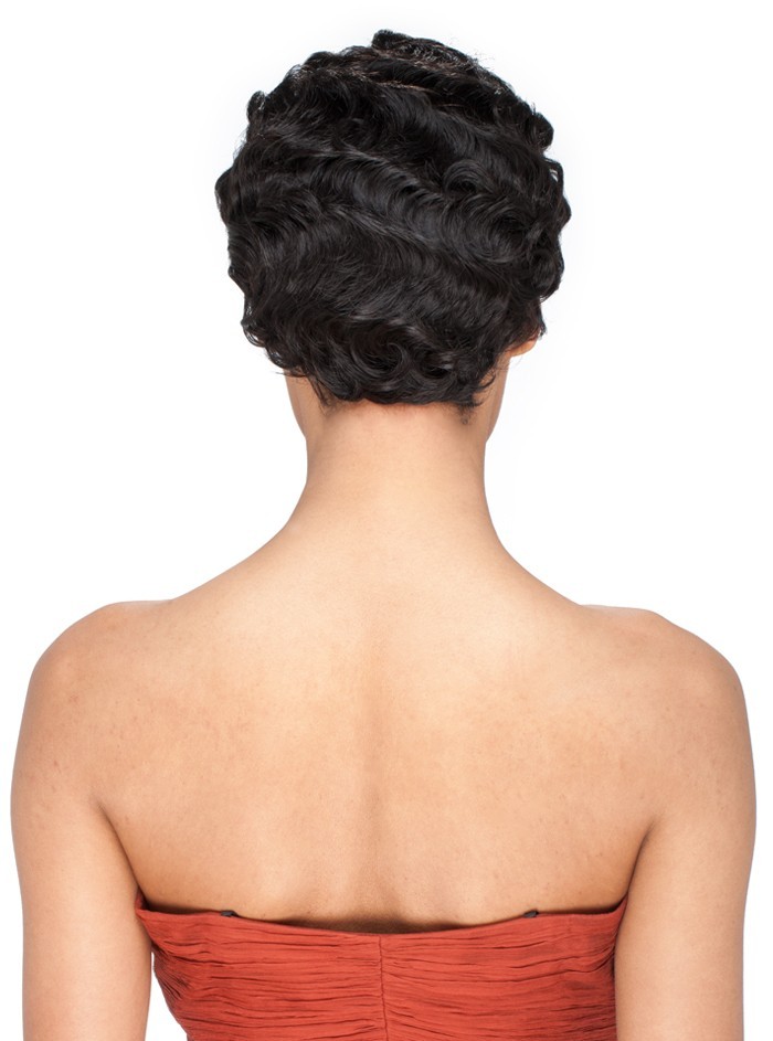 MADAME by Sensual Short Finger Wave Synthetic Full Wig Mommy Wig Style