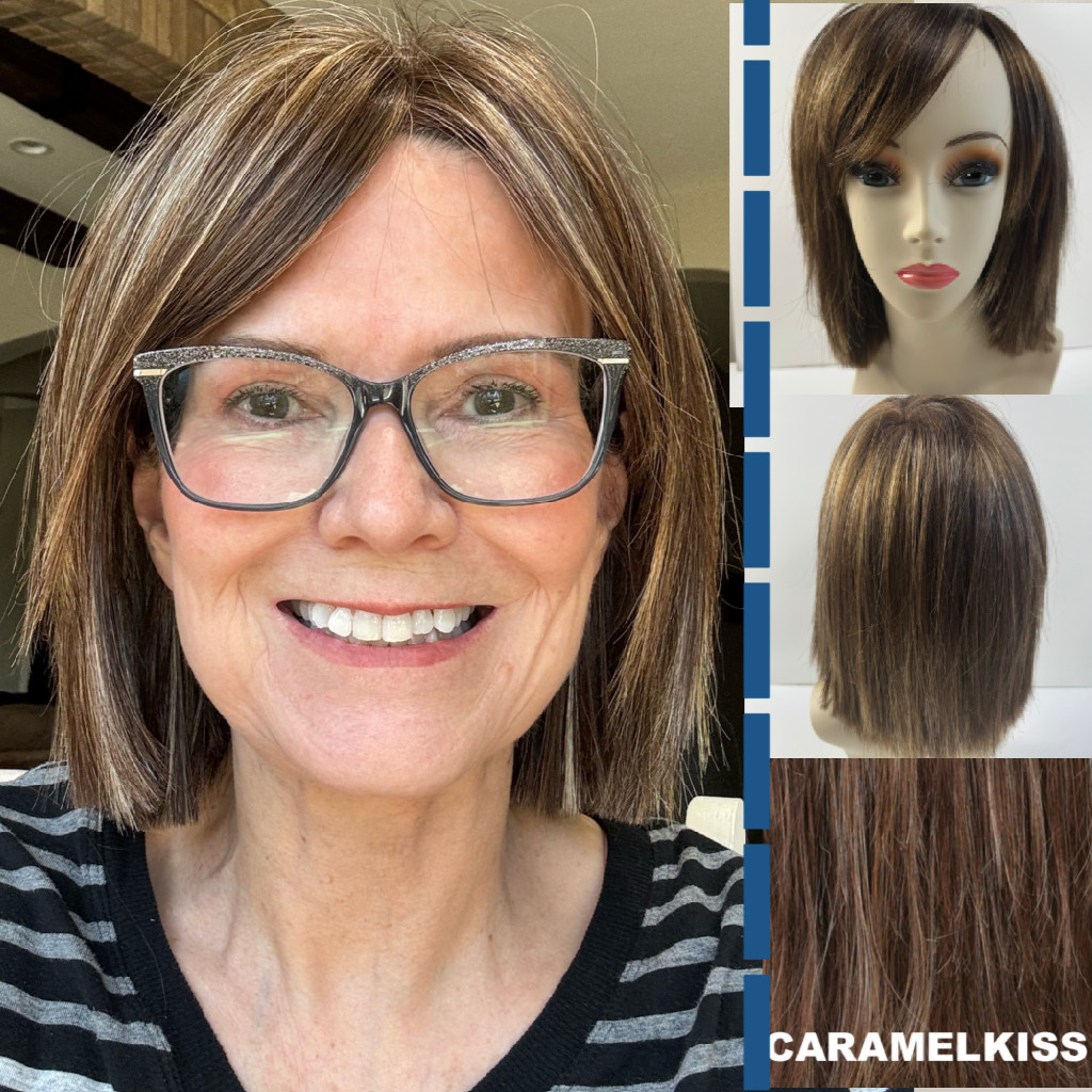 Estetica Ellis Wig Lace Front Mono Caramel Kiss Mono Part Blunt Bob Highlighted
